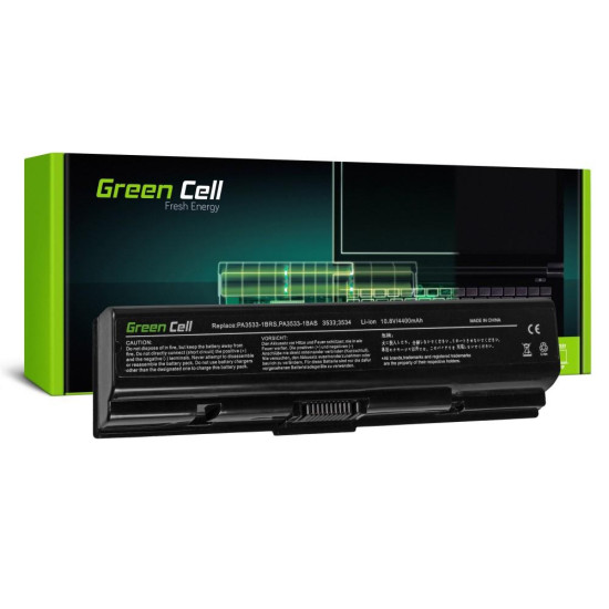 Батерия  за лаптоп GREEN CELL, Toshiba Satellite A200 A300 A500 L200 L300 L500 PA3534U, 10.8V, 4400 mAh