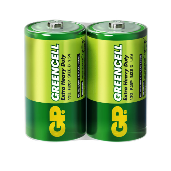 Zinc carbon battery GP  R20 13G-S2 GREENCELL  2 pcs.  1.5V