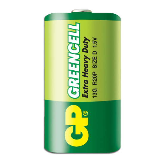 Zinc carbon battery GP  R20 13G-S2 GREENCELL  2 pcs.  1.5V