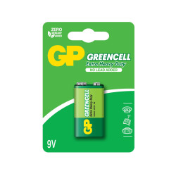 Цинк карбонова батерия GP 1604GLF-U1, 6F22, 9V, Greencell, 1 бр. блистер