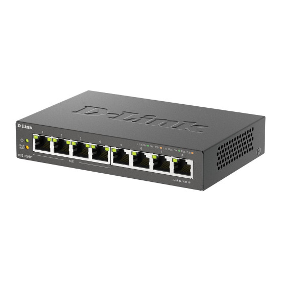 Switch D-Link DGS-1008P, 4x PoE + 4 x standard, 10/100/1000, Gigabit,