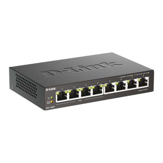 Switch D-Link DGS-1008P, 4x PoE + 4 x standard, 10/100/1000, Gigabit,