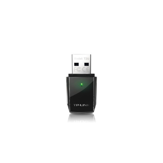 Безжичен адаптер TP-LINK Archer T2U, AC600, Dual band, USB, вградена антена
