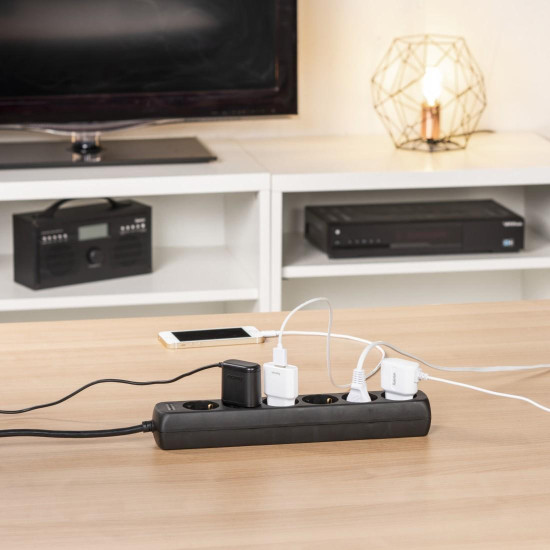 Разклонител HAMA, 6 гнезда, 30393