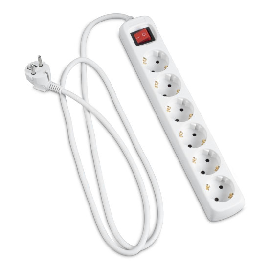 Разклонител HAMA, 6 гнезда, 30384