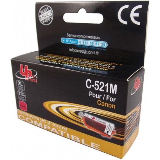 Ink cartridge UPRINT CLI521 CANON, WITH CHIP, Magenta