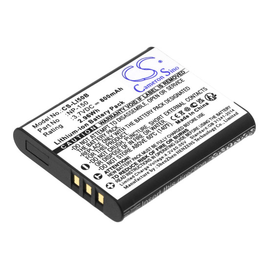 Camera Battery for OLYMPUS Li50 LiIon 3.7V 800mAh Cameron Sino