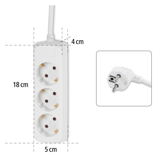 Hama 3-Way Power Strip, 108842