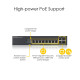 Суич 8-портов ZyXEL GS1920-8HPV2, Gigabit, управляем, PoE