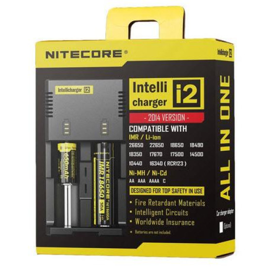 Universal Charger i2 LiIon & NIMH 18650; CR123; AA; AAA; C;D  NITECORE