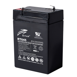 Lead Battery (RT645) AGM 6V / 4.5Ah - 70 / 47 / 99mm T1  RITAR