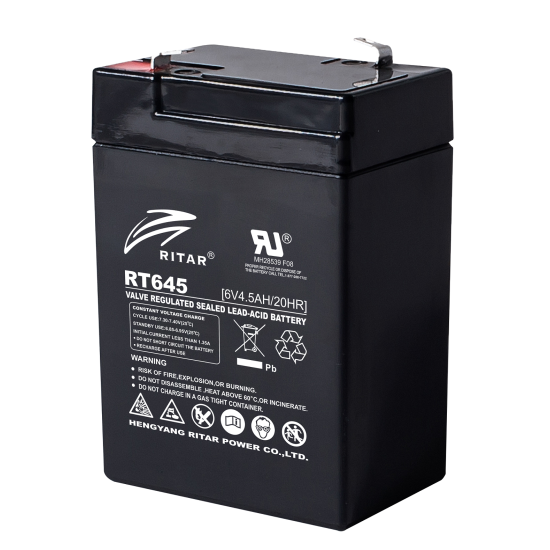 Lead Battery (RT645) AGM 6V / 4.5Ah - 70 / 47 / 99mm T1  RITAR
