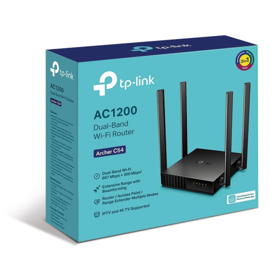 Wireless Router TP-Link Archer C54 AC1200, Dual band, 4 antennas