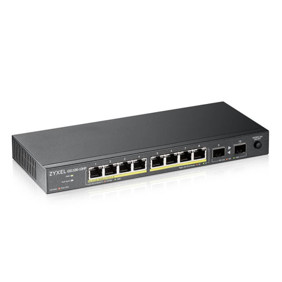 Switch ZYXEL GS1100-10HP, 8 ports, Gigabit, PoE, 2xSFP