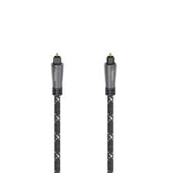 Оптичен аудио кабел HAMA 205140, ODT plug (Toslink), Метални накрайници, 3 м, Черен