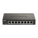 Суич D-Link DGS-1100-08PV2/E, 8 портов PoE 10/100/1000 Gigabit Smart Switch, управляем, за монтаж в шкаф
