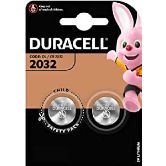 Lithium Button Battery DURACELL  CR2032 3V 2 pcs in blister 