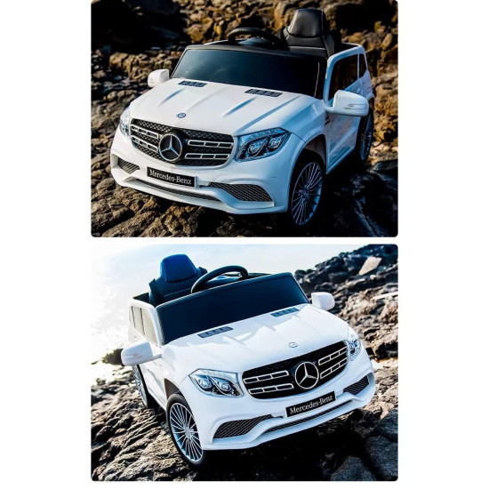 Акумулаторен джип Mercedes GL63 12V батерия,MP3, с меки гуми с Кожена седалка Металик боя, 4X4