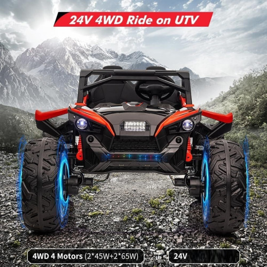 Акумулаторен джип Off Road Buggy 4x4 UTV 24V двуместен с дистанционно управлние