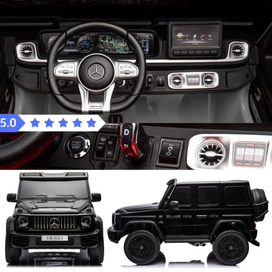 Акумулаторен двуместен джип G63 4X4 24V с кожена седалка и отварящи се врати 2024