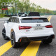 Акумулаторен джип Audi RS 6 4X4 12V с дистанционно управление меки гуми и кожена седалка