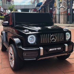 Акумулаторен джип Mercedes Benz G63 12V, меки гуми, кожена седалка, металик Акумулаторен джип Mercedes Benz G63 12V, меки гуми, кожена седалка, металик