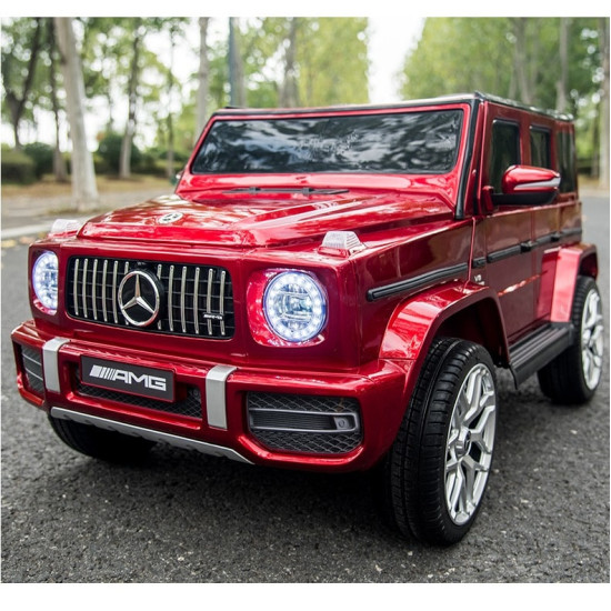 Акумулаторен джип Mercedes Benz G63 12V, меки гуми, кожена седалка, металик