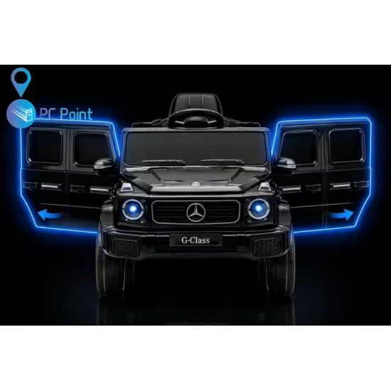 Лицензиран Акумулаторен джип Mercedes G 580 AMG Premium 12V/7Ah,70W ,MP3 плейър, Кожена седалка, EVA меки гуми, Металик боя 2026 г.