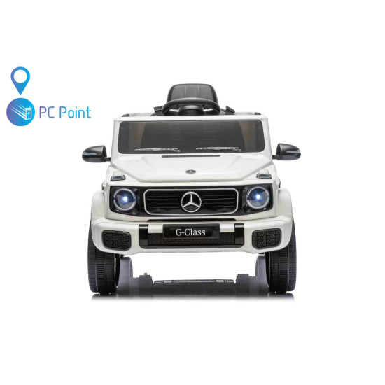 Лицензиран Акумулаторен джип Mercedes G 580 AMG Premium 12V/7Ah,70W ,MP3 плейър, Кожена седалка, EVA меки гуми, Металик боя 2026 г.