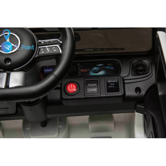 Лицензиран Акумулаторен джип Mercedes G 580 AMG Premium 12V/7Ah,70W ,MP3 плейър, Кожена седалка, EVA меки гуми, Металик боя 2026 г.