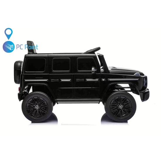 Лицензиран Акумулаторен джип Mercedes G 580 AMG Premium 12V/7Ah,70W ,MP3 плейър, Кожена седалка, EVA меки гуми, Металик боя 2026 г.