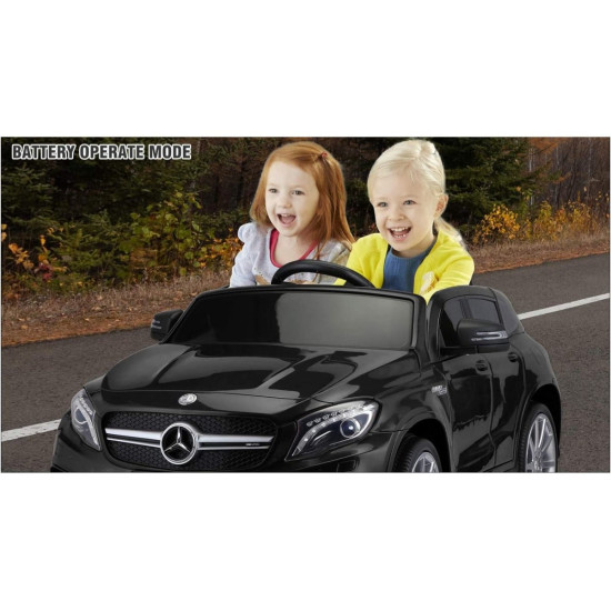 Акумулаторен джип Mercedes GLA45 Licensed MP3 с меки гуми с кожена седалка 12V