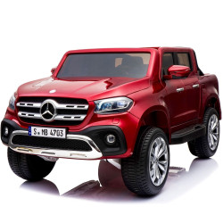 Акумулаторен джип Mercedes X-Class 4x4 двуместен с меки гуми и кожена седалка Акумулаторен джип Mercedes X-Class 4x4 двуместен с меки гуми и кожена седалка