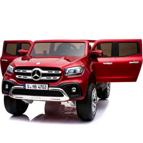 Акумулаторен джип Mercedes X-Class 4x4 двуместен с меки гуми и кожена седалка