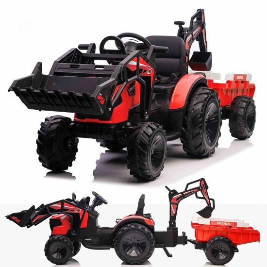 Акумулаторен трактор Digger 24v с дистанционно управление ремарке копач и кофа 2024 Акумулаторен трактор Digger 24v с дистанционно управление ремарке копач и кофа 2024