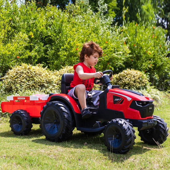 Акумулаторен трактор Digger 24v с дистанционно управление ремарке копач и кофа 2024 Акумулаторен трактор Digger 24v с дистанционно управление ремарке копач и кофа 2024
