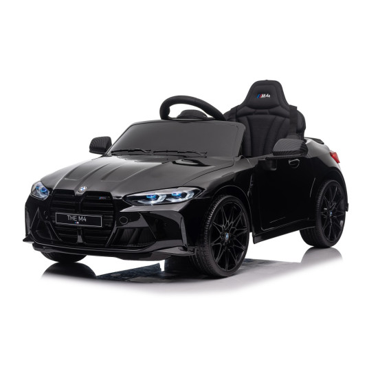 Акумулаторна кола BMW M4 12V с дистанционно управление меки гуми и кожена седалка 2024