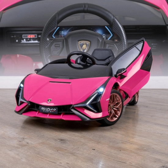 Акумулаторна кола Lamborghini SIAN 4X4 12V с меки гуми, кожена седалка и дистанционно управление 2024 Акумулаторна кола Lamborghini SIAN 4X4 12V с меки гуми, кожена седалка и дистанционно управление 2024