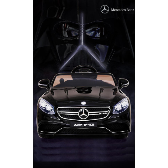 Акумулаторна кола Mercedes S63 AMG 12V WiFi с кожени седалки и меки гуми Акумулаторна кола Mercedes S63 AMG 12V WiFi с кожени седалки и меки гуми