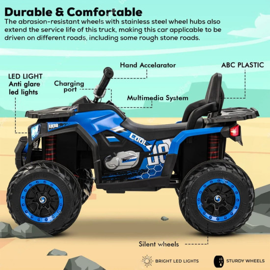 Акумулаторно бъги Cool 4X4 12V с меки гуми WiFi дистанционно и кожена седалка