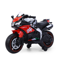 Акумулаторен мотор APRILIA 666 с меки гуми и кожена седалка 12V с две гуми