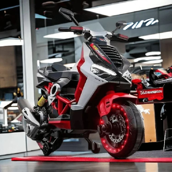 Акумулаторен мотор Rimini V6RR 12V с кожена седалка и меки гуми 2024
