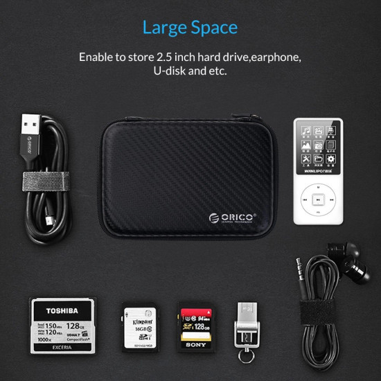 Orico калъф за външни дискове Portable Storage Bag - 2.5" Black - PHM-25-BK Orico калъф за външни дискове Portable Storage Bag - 2.5" Black - PHM-25-BK