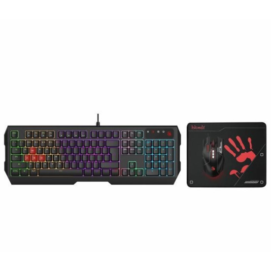 Геймърски комплект Esports A4Tech Bloody B1700, Клавиатура N140N, мишка ES7, Пад BP-50M Геймърски комплект Esports A4Tech Bloody B1700, Клавиатура N140N, мишка ES7, Пад BP-50M