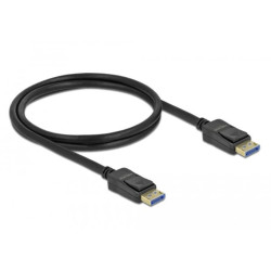 Кабел Delock DisplayPort 2.0 мъжко - DisplayPort мъжко, 1.0м, 10K, 54 Gb/s, Черен Кабел Delock DisplayPort 2.0 мъжко - DisplayPort мъжко, 1.0м, 10K, 54 Gb/s, Черен